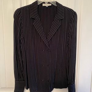 EUC 🔥 Black Pinstriped Blazer Top